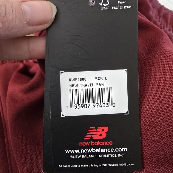 New Balance Womens Travel Pants KWP9006 Maroon Size Large NWT - Picture 5 of 7